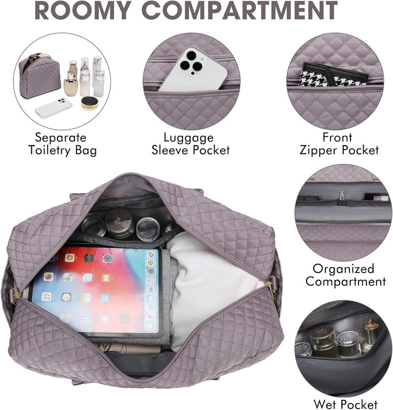 LUOCIP Travel Duffle Bag Weekender for Women - Carry-On Overnight Bag Personal Item Bag with Shoe Compartment & Wet Pocket Large Weekend Tote Bags with Toiletry Bag Hospital Bags for Labor and Delivery - Image 4